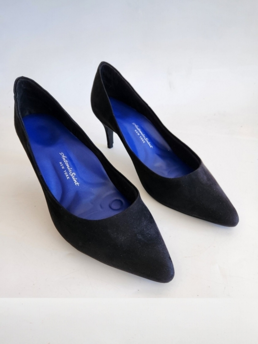 Antonia Saint NY The All Occasion Pointed Comfortable Pump Heels Black Suede 9.5